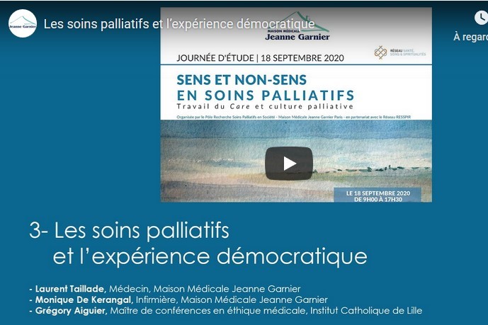 Les soins palliatifs et l’expérimentation démocratique (Replay 3/4)