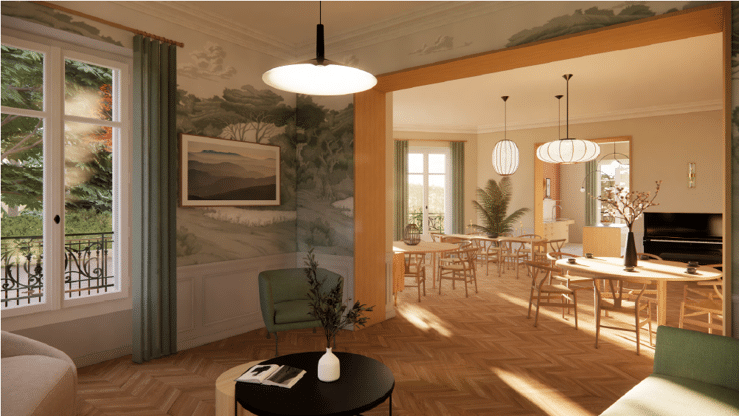 Salon et salle de vie - Maison de Jeanne